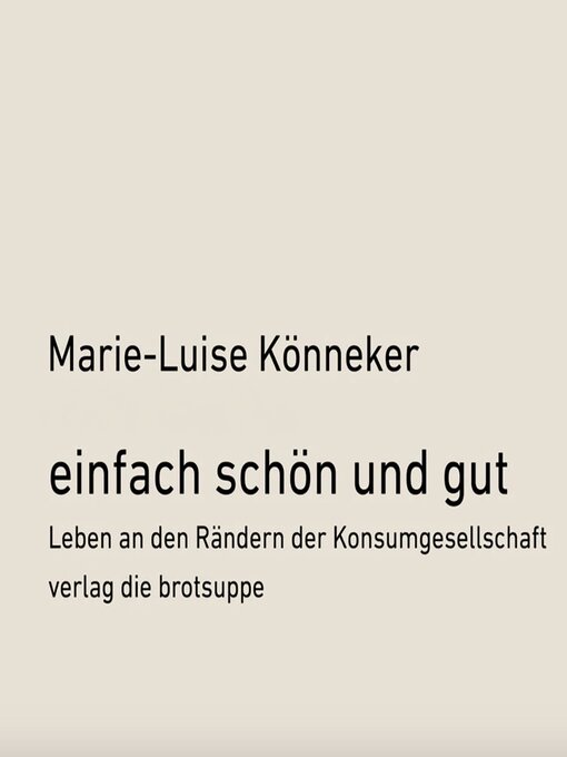 Title details for Einfach schön und gut by Marie-Luise Könneker - Available